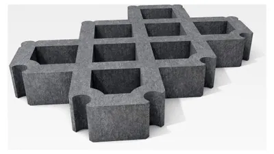 Produktbild von Rasengitterstein aus Recyclingkunststoff bis 60 t belastbar 8 cm x 40 cm x 60 cm grau 20 Stück