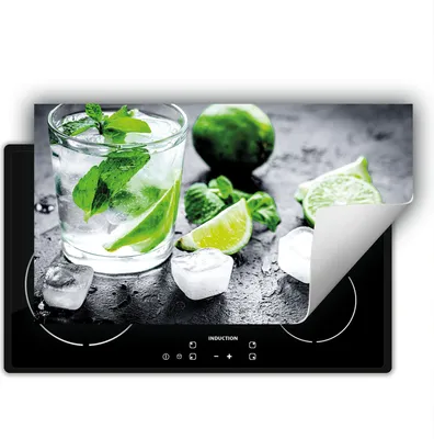 Produktbild von DarHaus Herdabdeckplatte 90x52 cm Anti Rutsch Matte Aufrollbar, Limmete - Wasser