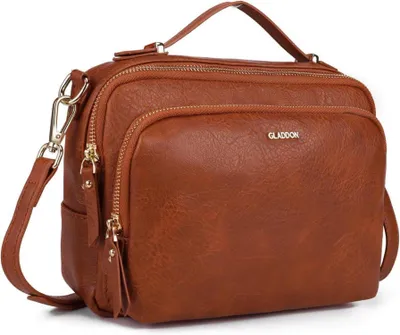 Obrázek produktu pro Dámská kabelka přes rameno crossbody kožená kabelka hnědá
