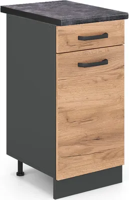 Image de Meuble cuisine Vicco R-Line Chêne de force doré 40cm , PT Anthracite, Model 45780