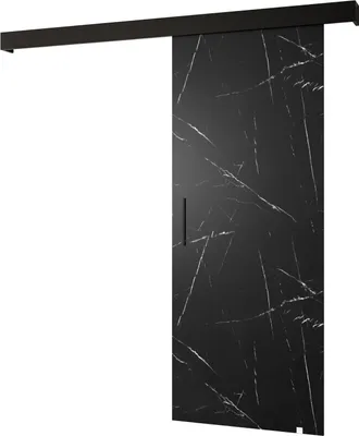 Produktbild von MEBLE KRYSPOL  Schiebetürsystem SALWADOR 1 mit Schienenabdeckung, Einbautüren, 90x204cm, Schwarzer Marmor