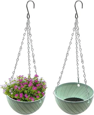 Produktbild von Famanu Hängende Blumentöpfe - Balkon Dekoration - 2 Stück - Blau