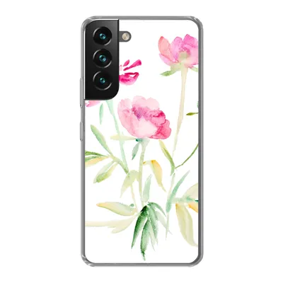 Produktbild von MuchoWow® Handyhülle Schutzhülle Hülle für Samsung Galaxy S22 Plus Blumen - Aquarell - Rosa Silikon Softcase Handy Hülle - Schutzabdeckung