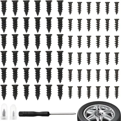 Immagine prodotto di Kit di riparazione pneumatici, 80 pezzi, 2 dimensioni, auto-sigillante, per auto e camion
