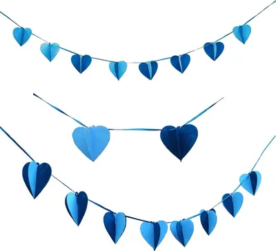 Produktbild von Oblique Unique Herz Girlande 3D Liebe Deko Hochzeit - hellblau dunkelblau