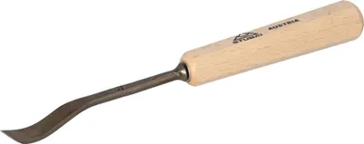 Produktbild von STUBAI Stemmeisen Stechbeitel Serie 52 - Form 22 | Gekröpftes, linksschräges Balleisen 10 mm, mit Holzgriff, für glatte Flächen, zum Vorstechen, Kerb- & Reliefschnitzarbeiten, Holzbearbeitung