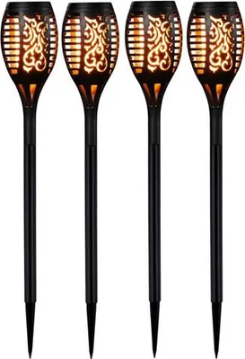 Produktbild von Solarlampen TORCH 4er Set mit Flammenimitation, kabellos, IP44, warmweiß