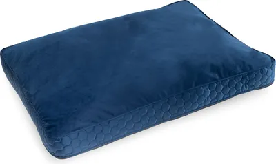 Obrázok produktu pre Exclusiv Pelech pre psov Vankúš pre psa s pamäťovou penou pre stredné psy Umývateľné ležadlo pre psov Suede Large M: 50 x 65 cm Farba: Dark Blue Velve
