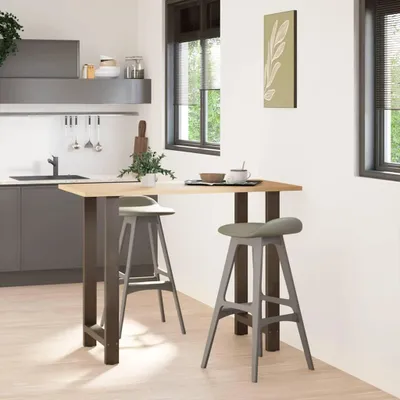 Image de vidaXL Pieds de table de bar acier naturel 2 pcs. 60x(100-101) cm acier