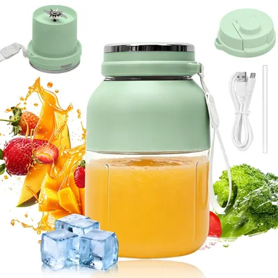 Tragbarer Mixer 1200 ml, Smoothie-Maker, kabellos, wiederaufladbar, grün