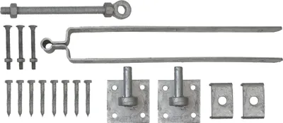 Produktbild von Beschlagset mit doppeltem Ladenband für englische Tore verzinkt - Pro Set