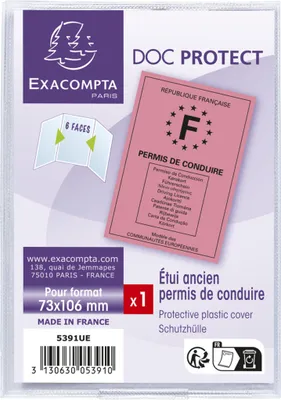 Produktbild von Exacompta 10x 10 Schutzhüllen Führerschein PVC 200µ 73x107mm Kristall 5391UE