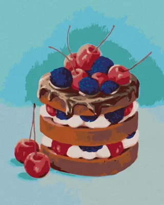 Produktbild von Zuty - Malen nach Zahlen - SCHOKOLADEN-OBST-TORTE (MYROSLAVA WOLOSCHUK), 40x50 cm, ohne Keilrahmen