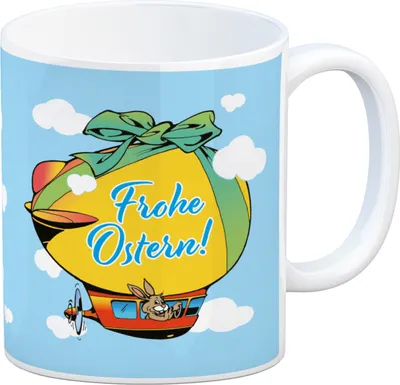 Produktbild von Osterhase im Zeppelin Kaffeebecher zum Thema Frohe Ostern