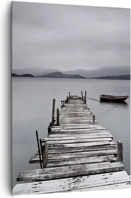 Produktbild von Bild auf Leinwand - Leinwandbild - Einteilig - Brücke See - 70x100cm - Wand Bild - Wanddeko - Wandbilder - Leinwanddruck - Kunstdruck - Wanddekoration - Leinwand bilder - Wandbild - PA70x100-3547