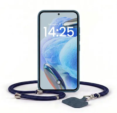 Produktbild von Handyhülle für Xiaomi Redmi Note 12 Pro 5G mit Handykette Band Kordel Hülle Case Schutzhülle Blau