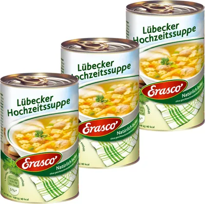 Obrázek produktu pro Erasco Lübecká svatební polévka s knedlíčky a zeleninou 390 ml 3 balení