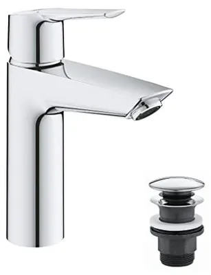 Produktbild von Grohe Quickfix Start Bathroom Tap, Single-Lever Washbasin Mixer, DN 15, M-Size, Chrome, with Mounting Tool, 24204002