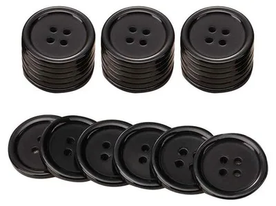 Image de Boutons noirs de 20 mm à 4 trous