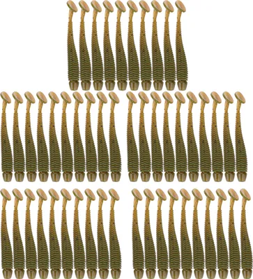 Obrázek produktu pro Rybářské nástrahy, 50 kusů, 5 cm, měkký plast, T-tail design, nástraha na červa, černá, příslušenství