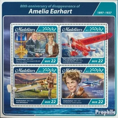 Produktbild von Briefmarken Malediven 2017 Mi 6883-6886 Kleinbogen (kompl. Ausg.) postfrisch Amelia Earhart