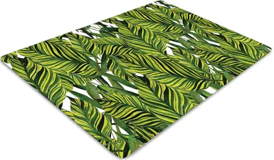 Obrázok produktu pre Podlahová ochranná podložka - Ochranná podložka pod stoličku - Podlahová podložka - 100x70 cm - Listy džungle