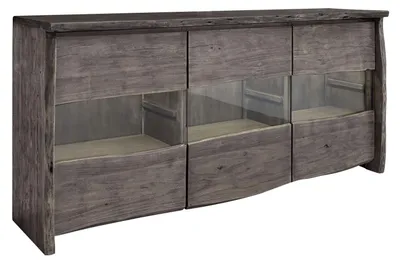 Immagine prodotto di MASSIVMOEBEL24 | credenza in legno di Acacia 191x45x96 grigio scuro laccato PURE ACACIA #908