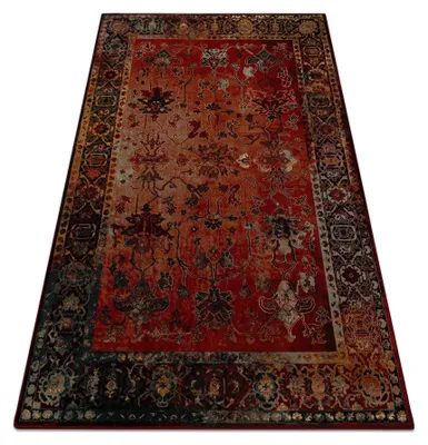 Imagen del producto de Alfombra de lana POLONIA BODRUM Ornamento, marco  rubí rojo 235x350 cm