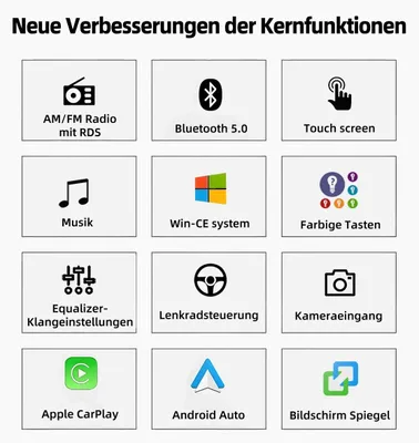 Imagen del producto de Radio para coche 2 DIN con pantalla táctil de 7 pulgadas, compatible con VW Golf 5, 6, Plus, Touran, Caddy, Jetta, con funciones Carplay, Android Auto, Bluetooth, USB, AM, FM, RDS y control desde el volante