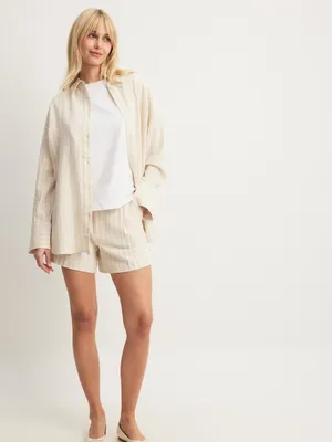 Produktbild von NA-KD Lässige Damen-Shorts mit Leinen, XS