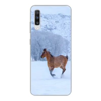 Produktbild von MuchoWow® Handyhülle Schutzhülle Hülle für Samsung Galaxy A70 Pferde - Schnee - Winter Silikon Softcase Handy Hülle - Schutzhaube