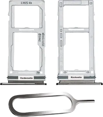 Produktbild von Samsung Galaxy S10 / Plus Sim Karten Halter Tray Adapter Fach Stecker Slot + Nadel Dual Prism Schwarz