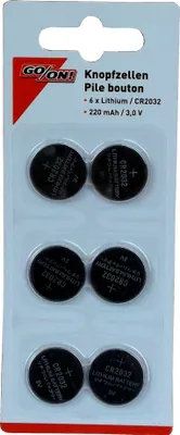 Produktbild von 6 Stück GO/ON Knopfzellen CR2032 3,0V