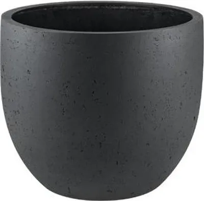 Zdjęcie produktu dla Doniczka w kolorze antracytowym, średnica 55 cm, wysokość 46 cm, imitacja betonu, z otworem odpływowym, okrągła, solidna donica