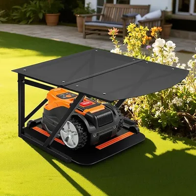 Productafbeelding van Robothuis voor grasmaaiers, garage voor robotmaaiers. Dak, grasmaaier. Robothuis voor grasmaaiers. Weerbestendig. Eenvoudige installatie. 77 x 67 x 41 cm