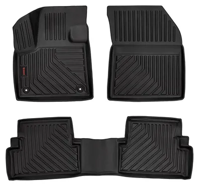 Image de Tapis avant en caoutchouc + tunnel pour Opel Grandland X 2017- (crossover) – 3 pièces, noirs, sur mesure