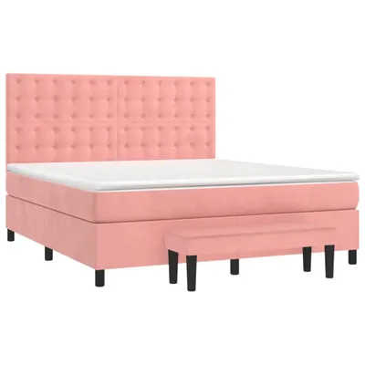Produktbild von vidaXL Boxspringbett mit Matratze Rosa 160x200 cm Samt