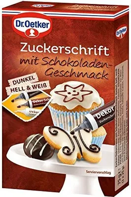 Produktbild von Dr. Oetker Zuckerschrift mit Schokoladengeschmack, 4er Pack (4 x 75 g)