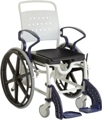 Produktbild von Dusch- und Toilettenrollstuhl GENF 24" Räder, grau/blau>>>>