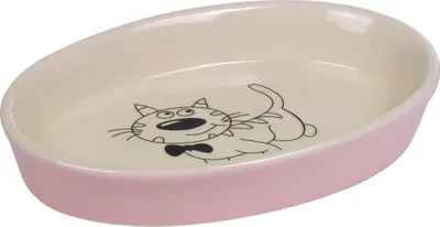Produktbild von Nobby Katzen Keramik Schale oval pink/beige