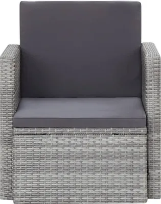 Obrázok produktu pre vidaXL Záhradné kreslo s vankúšmi Poly Rattan Grey