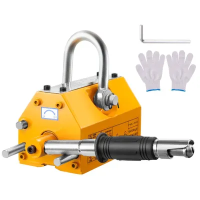 Zdjęcie produktu dla Magnes do podnoszenia Magnes do dźwigu - udźwig 600 kg, siła uciągu 1500 kg, -40 do 80 ℃ - Podnośnik magnetyczny żółty neodymowy - Ręczny podnośnik widłowy - 12 szt. Podnośnik magnetyczny - Narzędzie