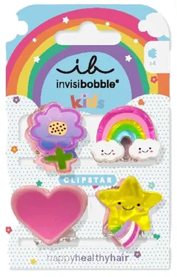 Imagen del producto de Pinzas para el cabello Clipstar Happy World, paquete de 4 unidades