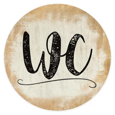 Produktbild von Badezimmer Türschild gold „WC“ in (15,5 cm) mit Klebepads