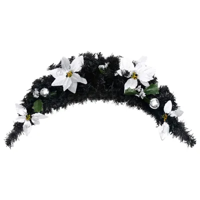 Produktbild von The Living Store Weihnachts-Türbogen mit LED-Lichtern Schwarz 90 cm PVC