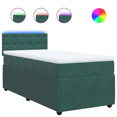 Produktbild von Boxspringbett mit Matratze Dunkelgrün 90x200 cm Samt