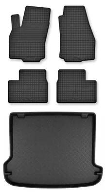 Zdjęcie produktu dla Dywaniki gumowe + mata bagażnika do Opel Astra G 1998-2009 (kombi) – czarne, dobierane – Wielganizator Semi-Universal