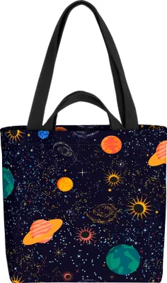 Produktbild von VOID Weltall Planeten Universum Schwarz Tasche 33x33x14cm,15l Einkaufs-Beutel Shopper Einkaufs-Tasche Bag