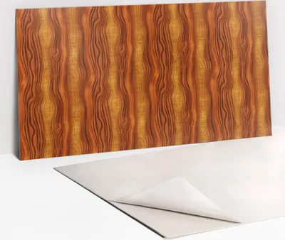 Obrázek produktu pro Ochranný Panel PVC - Samolepicí Vinylové Dlaždice na Stěnu - 100 x 50 - Struktura dřeva