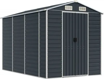 Image de vidaXL Abri de jardin anthracite 191x300x198 cm Acier galvanisé